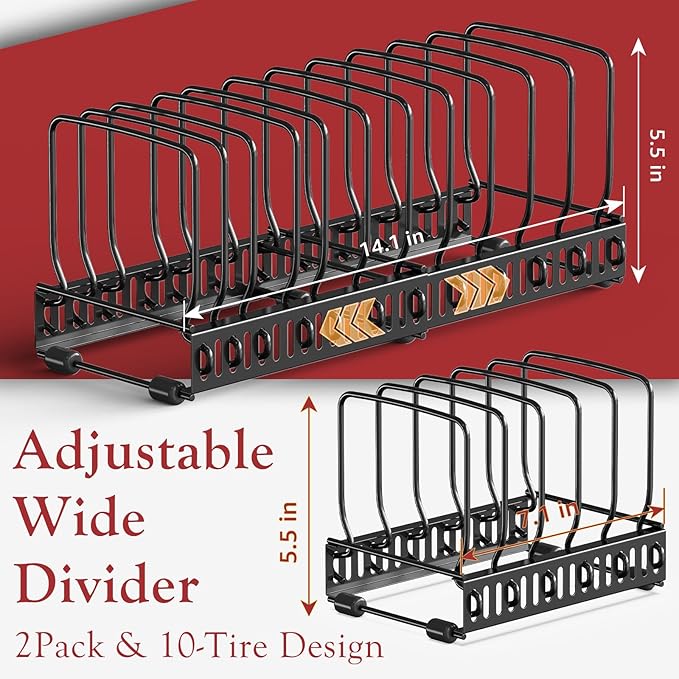 2PACK Cutting Board Organizer, Adjustable Divider Cutting Board Holder - Image 4