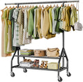 Clothes Rack with 2 Shelves, Heavy Duty Garment Rack Load 450 LBS, Standing by Holiwei