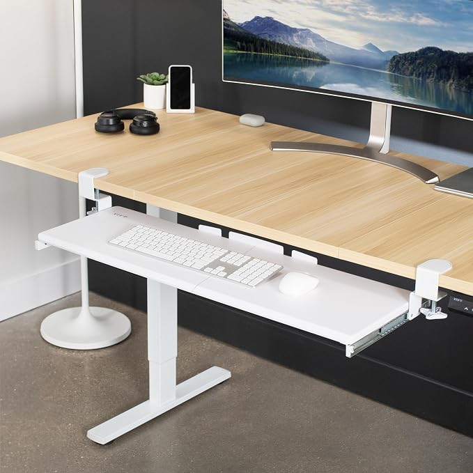 VIVO Extra Long Clamp-on Computer Keyboard and Mouse Under Desk Slider Tray - Image 8