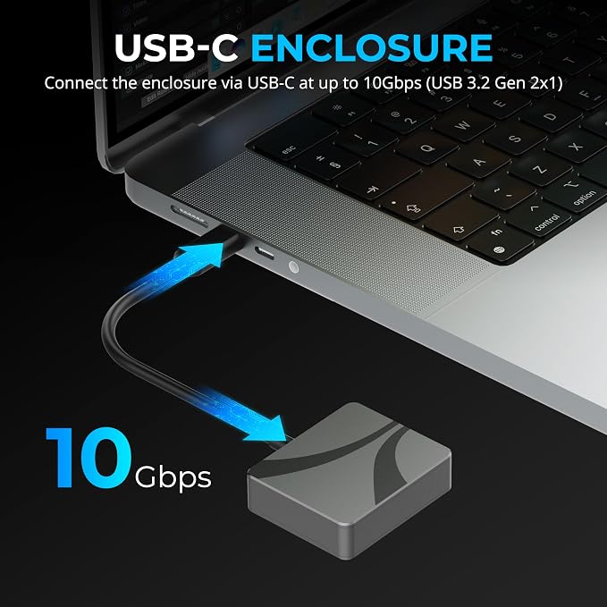 SABRENT USB-C Enclosure for M.2 2230 PCIe NVMe SSDs, 10Gbps Transfer Speed - Image 4