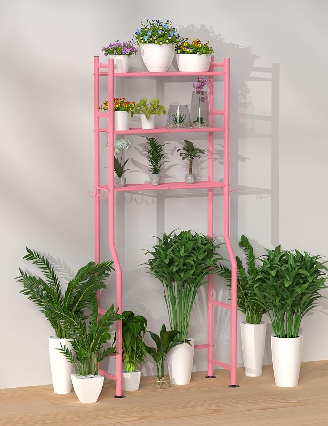 3-Tier Over The Toilet Storage, Freestanding Metal Bathroom Shelves - Image 7