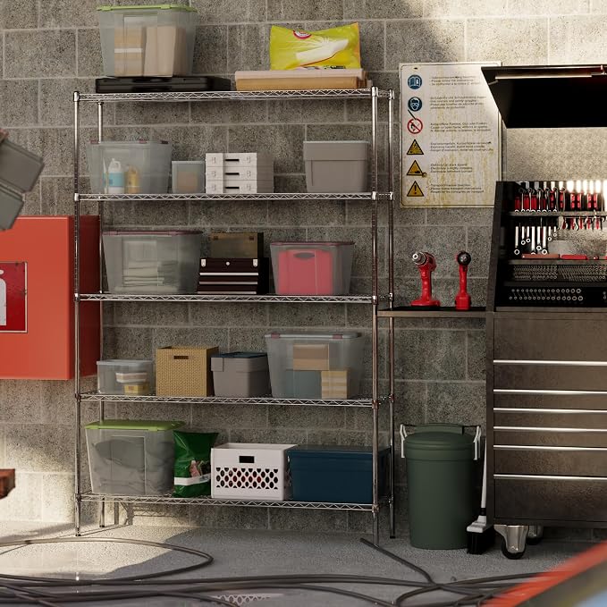 14" Deep x 60" Wide x 86" Height Wire Shelving Kit | 5-Tier | NSF Commercial - Image 2