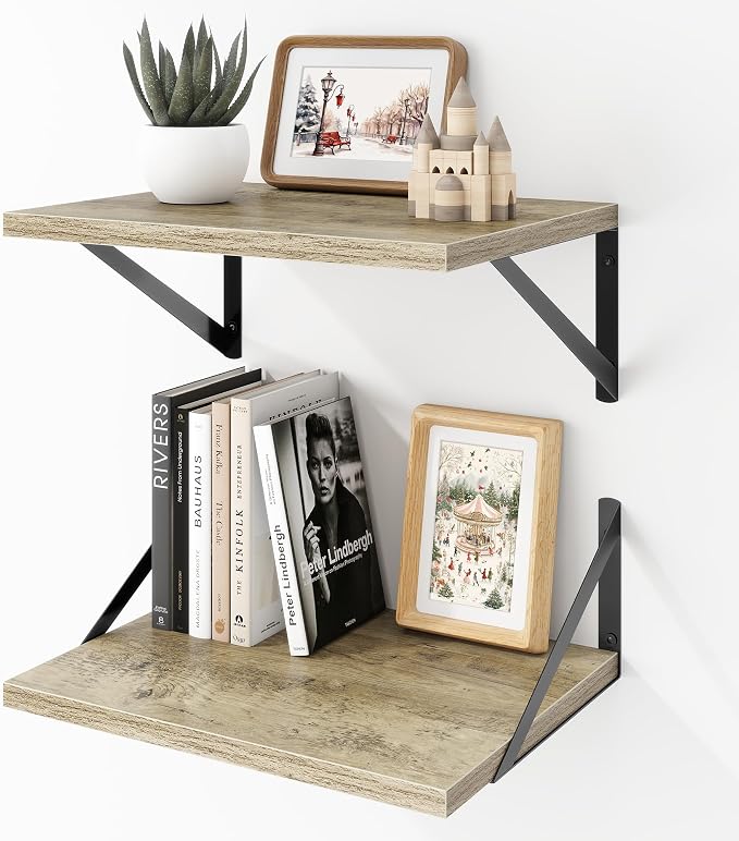 Deep Floating Shelves Wall Mounted, Living Room, Office by Acovy