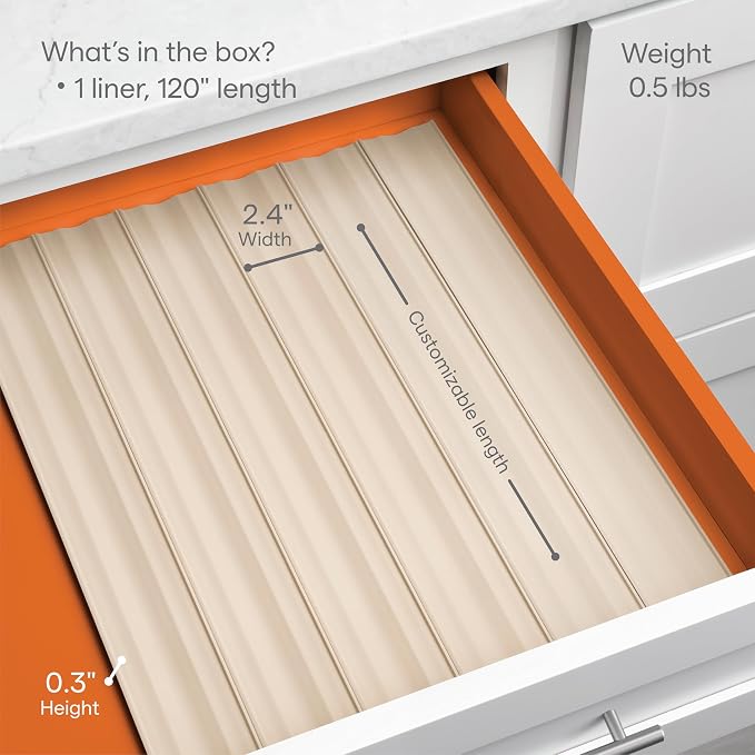 YouCopia SpiceLiner Adjustable Spice Drawer Liner, 10ft Roll, Seasoning and - Image 4