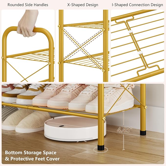 Hoctieon 5 Tier Shoe Rack for Closet, Durable Mesh Style Shoe Rack, Entryway - Image 7