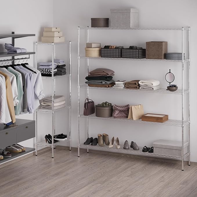 14" Deep x 72" Wide x 86" Height Wire Shelving Kit | 5-Tier | NSF Commercial - Image 5
