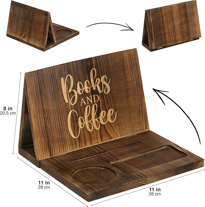 Wooden Book Holder for Page Rest, Book Valet Book Stand - Image 2