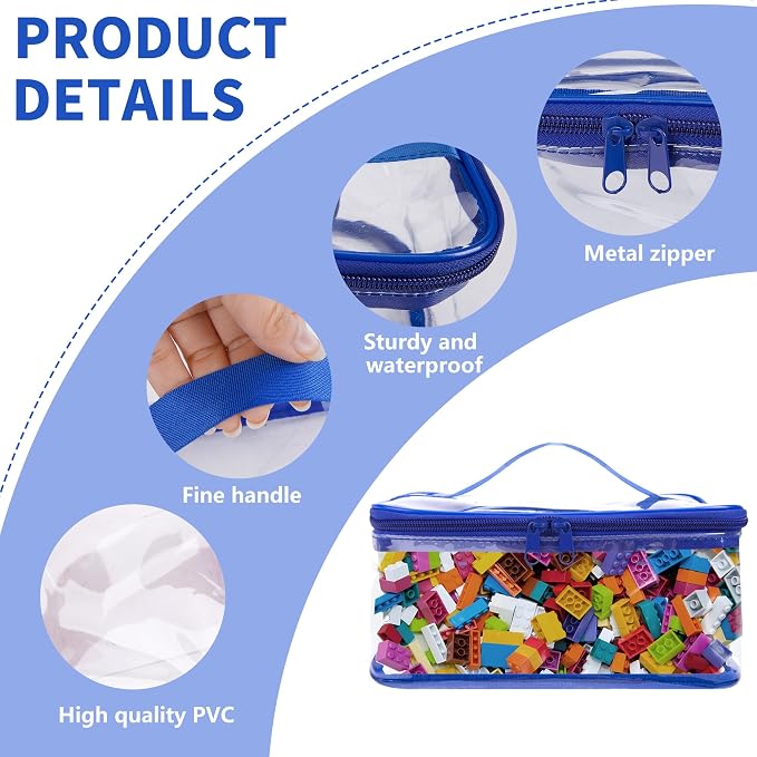 3 Packs Clear Toy Storage Bags- 9.4 x 6.7 x 4.3 Inch Transparent PVC Toy - Image 3
