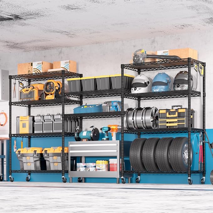 PrimeZone 74''H Wire Shelving 1250lbs 5 Tier Storage Shelves - Image 2