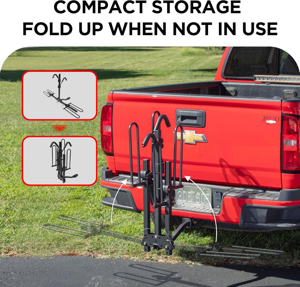 Young 2 Bike Rack Hitch Mount Foldable Platform Style, Bicycle Carrier