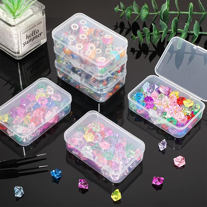 SATINIOR 48 Packs Clear Small Plastic Containers Transparent Storage Box - Image 4