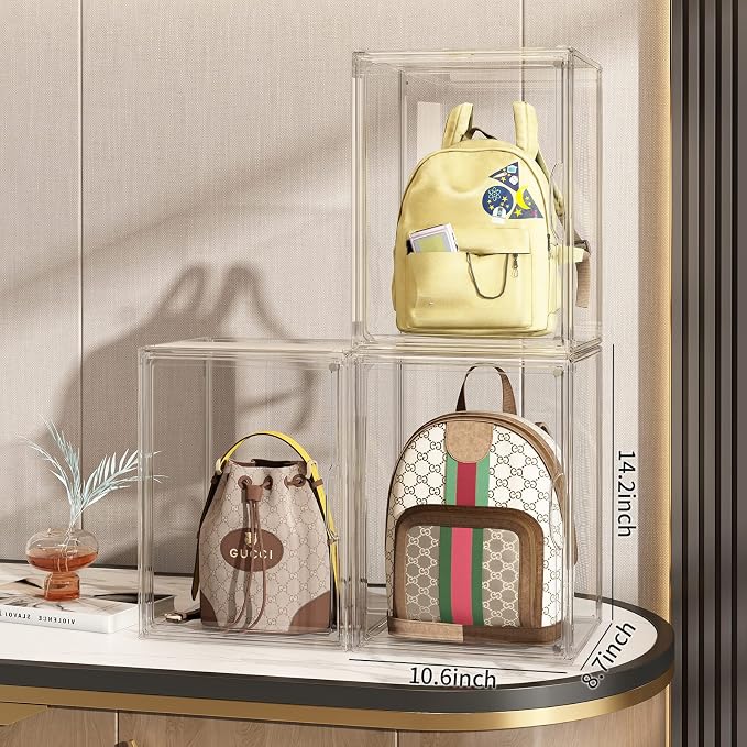 Clear Purse Organizer for Closet, 5 Pack Handbag Storage Organizer, Acrylic - Image 6