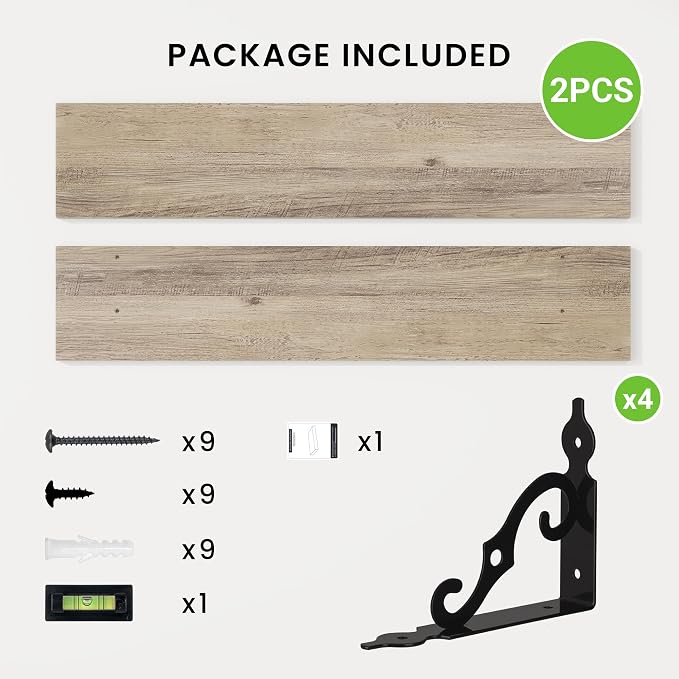 RICHFOCUS Floating Shelves for Wall Decor, 39.4W x 8D Shelves Set of 2 - Image 5