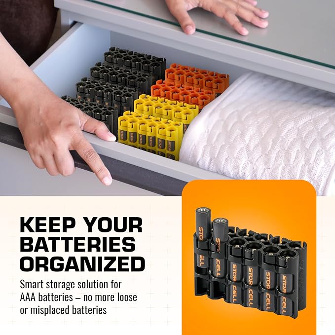Storacell by Powerpax AAA Battery Storage Caddy, Holds 12 Batteries - Image 2
