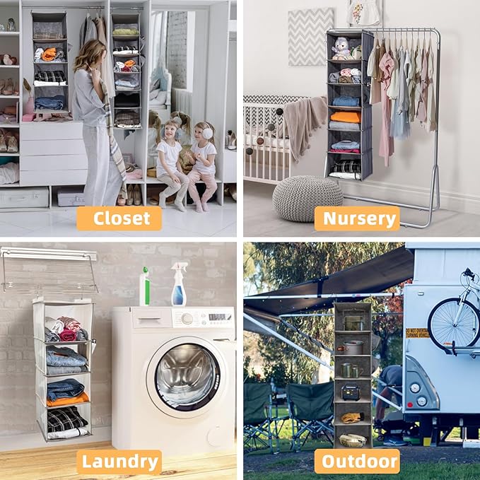 2 Packs Hanging Closet Organizer, 6-Shelf Closet Organizers and Storage - Image 6
