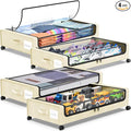 Under Bed Storage with Wheels, Under Bed Shoe Storage Organizer, Rolling Under by Molutsody