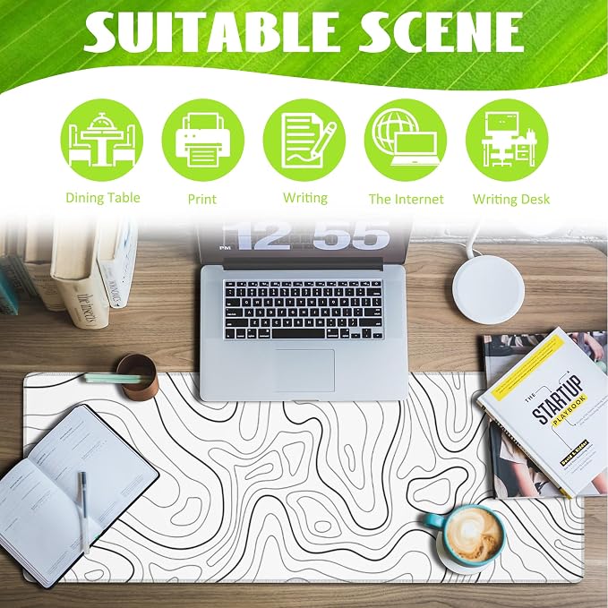 Desk Mat, Topographic Contour Large Gaming Mouse Pad - Image 3