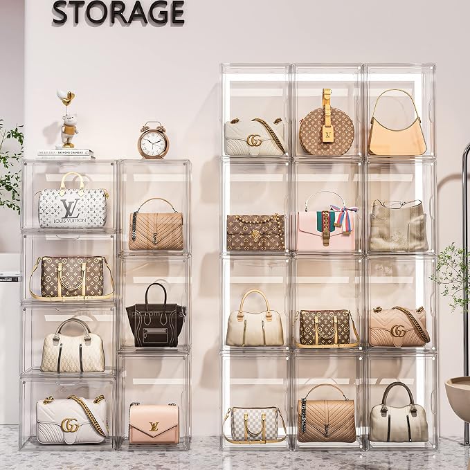Clear Purse Organizer for Closet, 5 Pack Handbag Storage Organizer, Acrylic - Image 4