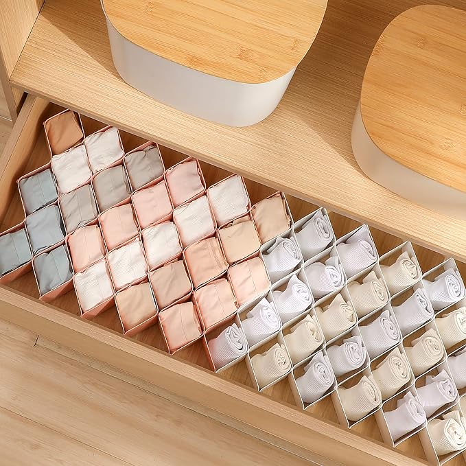 ROUFA Sock Drawer Organizer for Dresser, Honeycomb Underwear Dividers for Women - Image 6