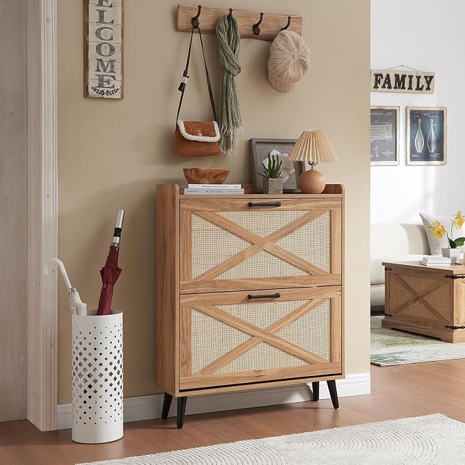 Shoe Storage Cabinet, Boho Shoe Organizer by Barnyatoh