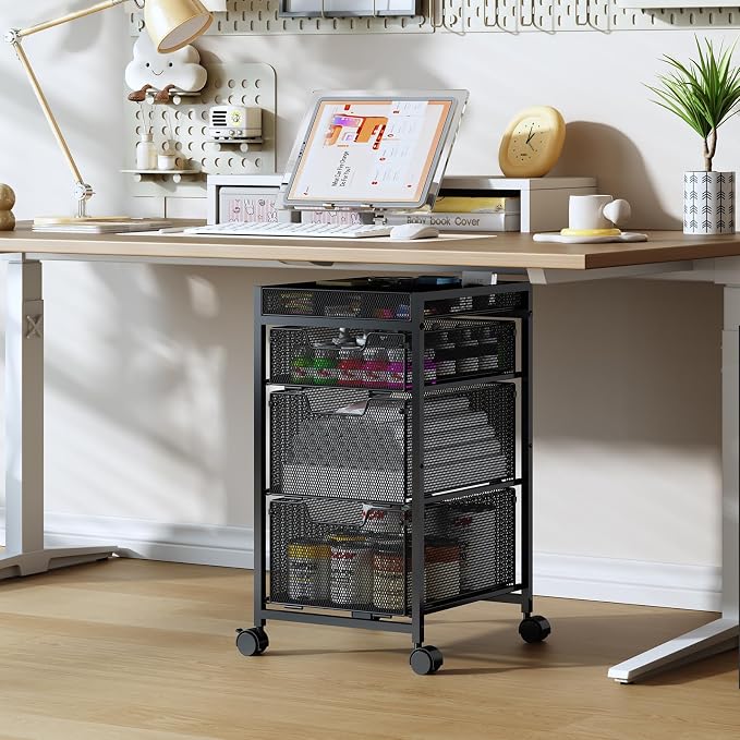 Rolling Utility Cart with 3 Drawers, Craft Organizer and Storage with DIY - Image 3