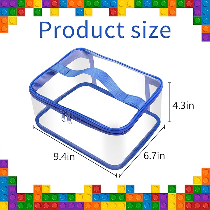 3 Packs Clear Toy Storage Bags- 9.4 x 6.7 x 4.3 Inch Transparent PVC Toy - Image 2