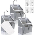 3pcs Small Wall Hanging Organizer Bag, Linen Fabric Door Hanging Storage Basket by KANRICHU