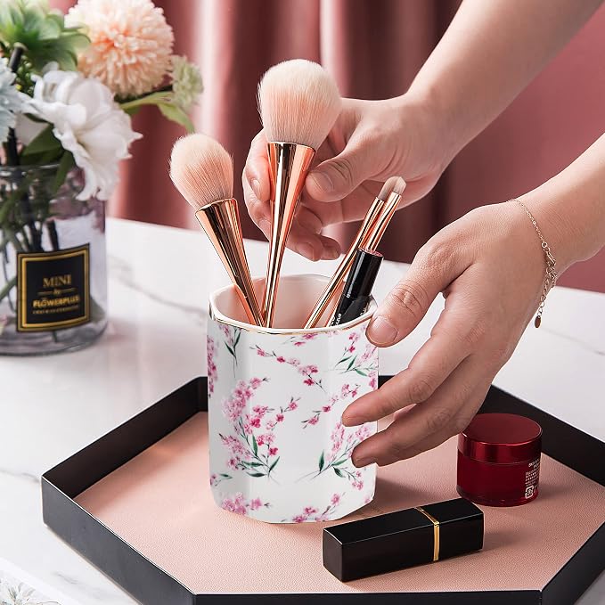 Pen Holder Stand for Desk Floral Pattern Pencil Cup for Girls Kids Durable - Image 9