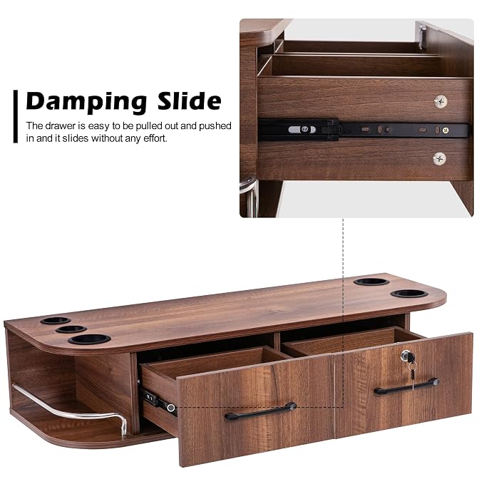 BarberPub Beauty Locking Wall Mount Styling Station, Barber Salon Station - Image 7
