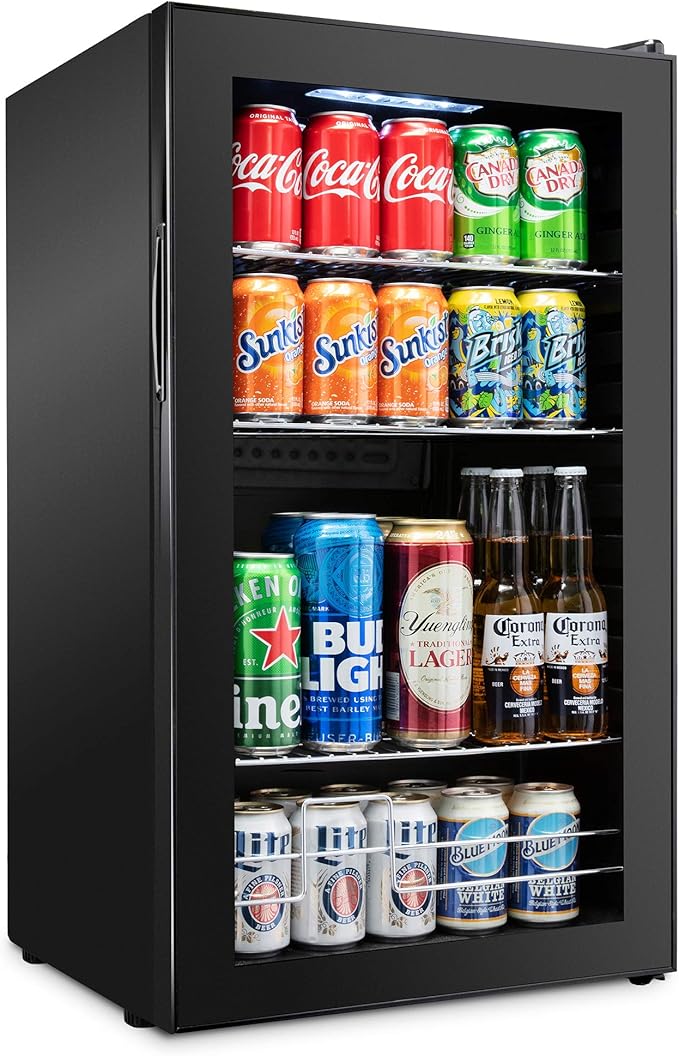 Ivation 126 Can Beverage Refrigerator | Freestanding Ultra Cool Mini Drink by Ivation