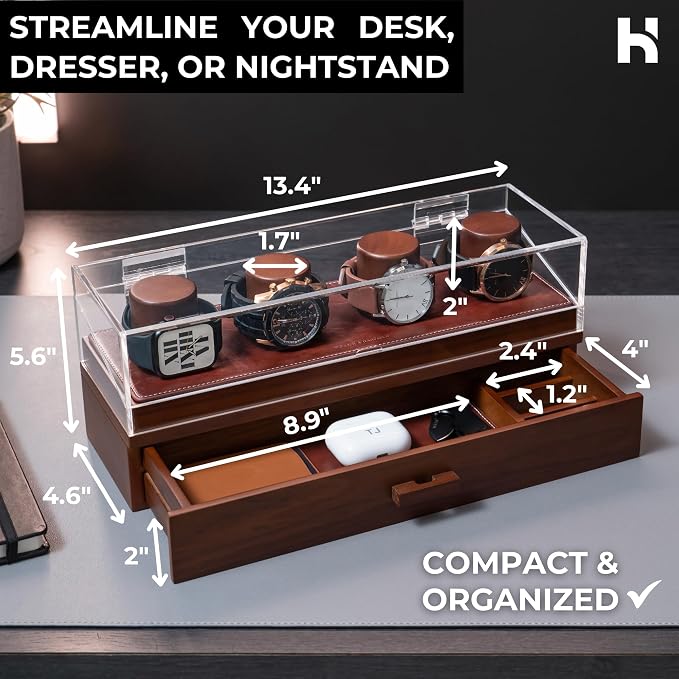 Holme & Hadfield Premium 4 Slot Watch Box - Image 9