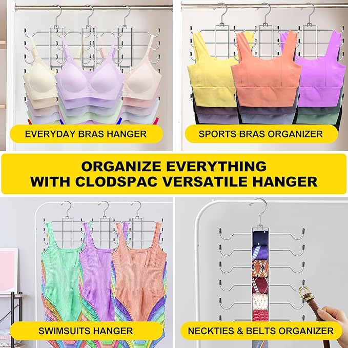 Tank Top Hanger, 6 Tier Space Saving Bra Hangers, Closet Organizers and Storage - Image 7