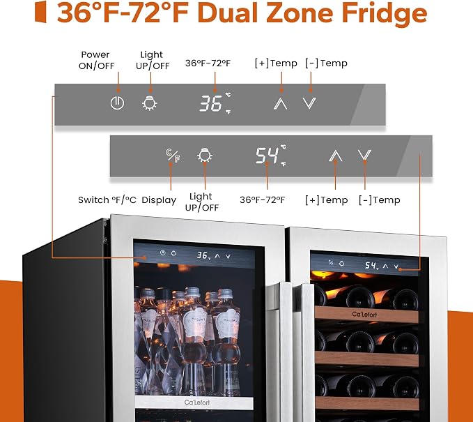 Ca'Lefort 30 Inch Wine and Beverage Refrigerator, 80 Can and 33 Bottle Wine - Image 3
