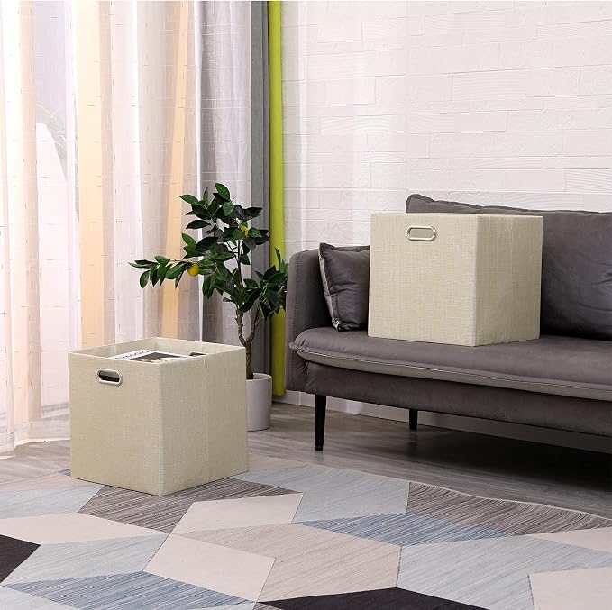 Cube Storage Bins 13×13 Inch Linen Foldable Box - Image 7