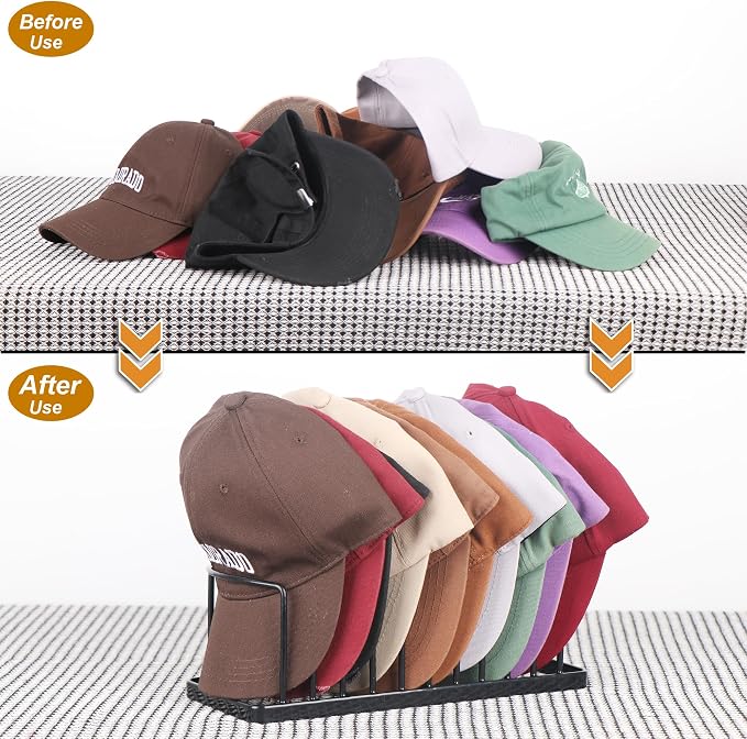 Hat Organizer - Space Saving Hat Stand Holds 10 Caps - Premium Metal Rack - Image 5