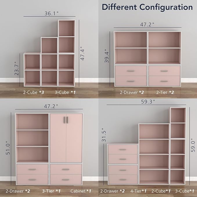 Homes: Inside + Out Apexa 2-Drawer Wooden Stackable Storage Drawers, Small Food - Image 11