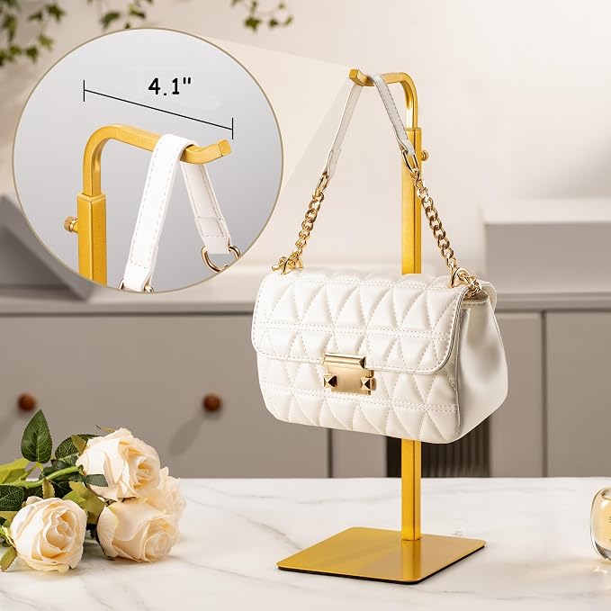 3 Pack Purse Holder Handbag Display Stand: Gold Hanger Rack - Image 6