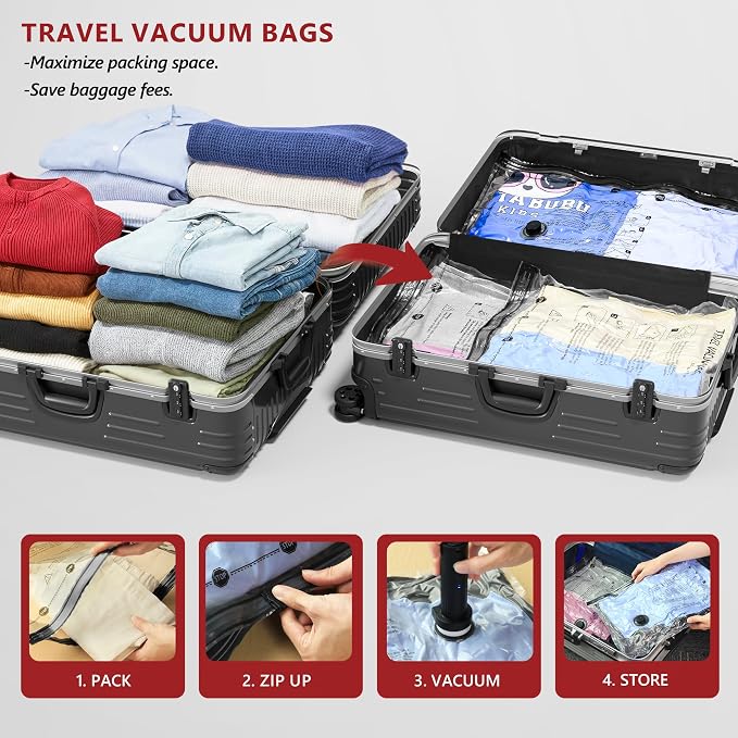 8 Medium Travel Vacuum Storage Bags - Image 2