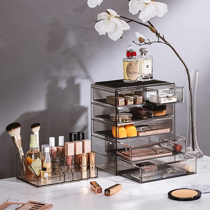 Sorbus Acrylic Makeup Organizer Set, 6-Drawer Vanity & Countertop Cosmetic - Image 3