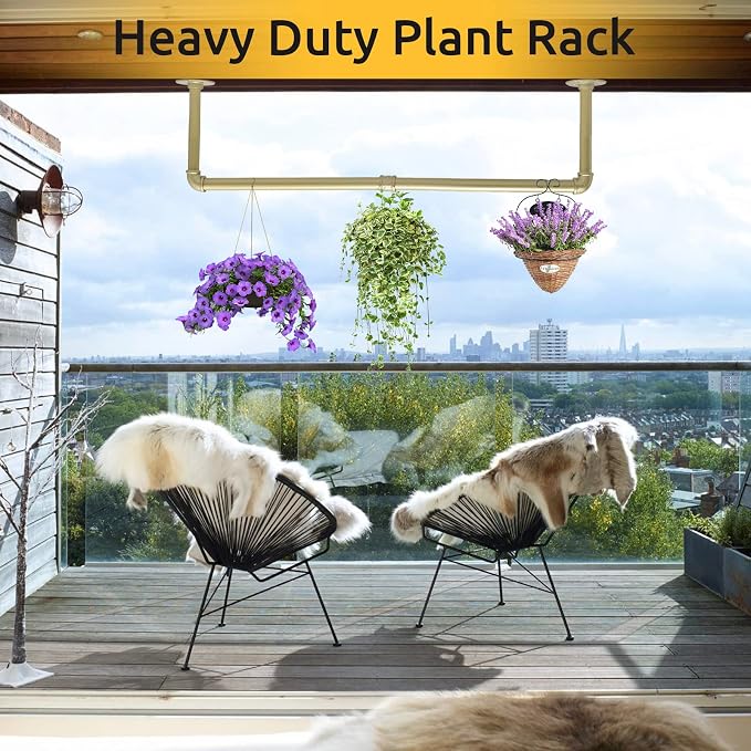 36 inch Gold Industrial Pipe Clothes Rack, Pipe Garment Rack Hanging Rod Bar - Image 8
