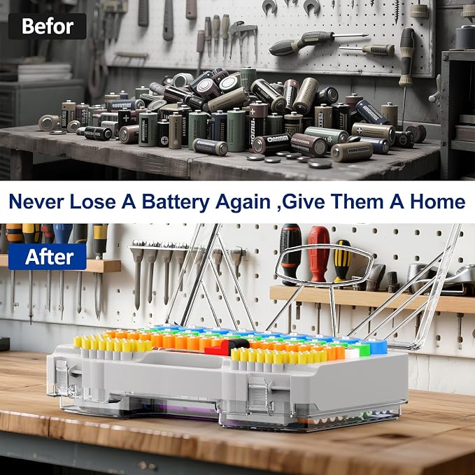 Battery Organizer Storage Case, Battery Storage Holder Organizer Box - Image 5
