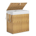 Woven Laundry Basket with Lid, Large Hamper with Removable and Machine-Washable by CangLong