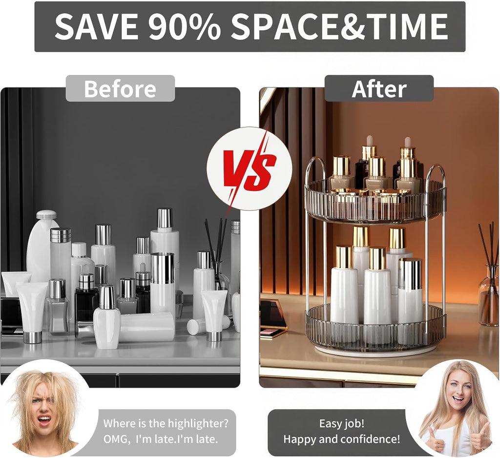 YCIA&DONE 360 Rotating Makeup Organizer and Storage for Vanity
