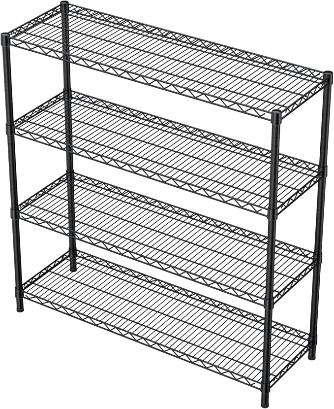4 Tier Adjustable Storage Shelves, Heavy Duty Metal Utility Shelf 1400LBS - Image 4