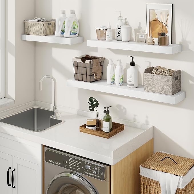 fuqing Floating Shelves for Wall, Wall Mounted Wood Floating Shelf - Image 4