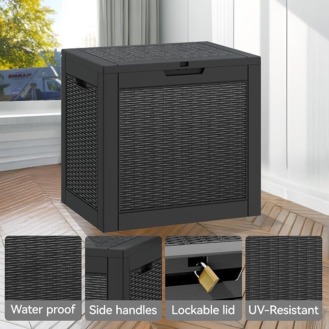 Outdoor Storage Box, Resin Deck Boxes Indoor and outdoor, Waterproof Storage - Image 3