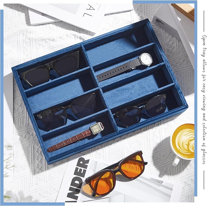 Amylove 2 Pcs Sunglass Organizer Trays Glasses Stackable Jewelry Trays Sunglass - Image 5