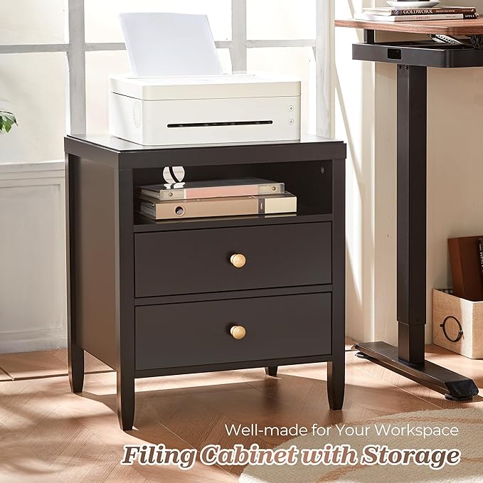 Huuger Black Nightstand Set of 2, Night Stand - Image 6