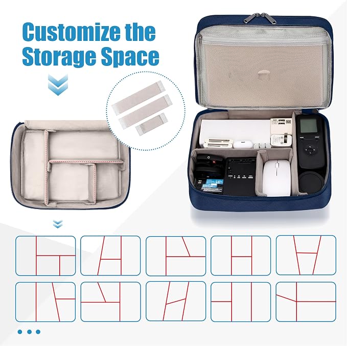 SELLYFELLY Electronics Travel Organizer, Double Layer Cable Organizer Bag - Image 5