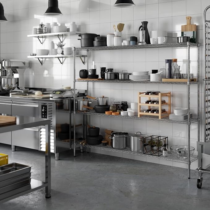 14" Deep x 72" Wide x 64" Height Wire Shelving Kit | 4-Tier | NSF Commercial - Image 2